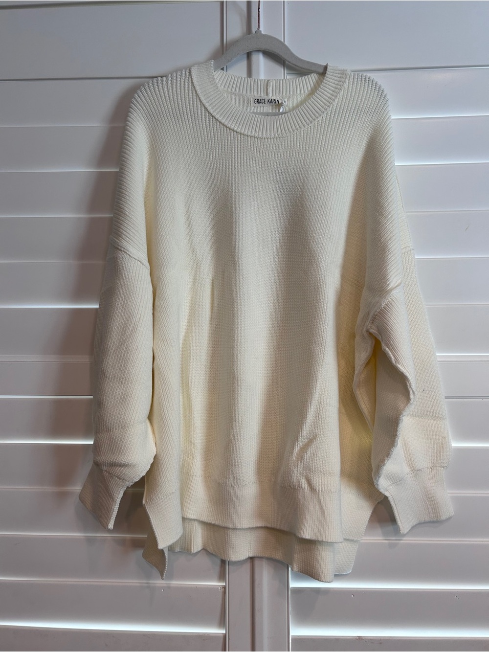Grace Karin Oversized Sweater Cream Size 2XL